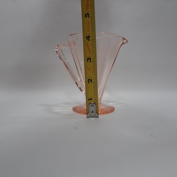 Indiana Glass Pink Depression Creamer Ribbed 30s Vintage 4" tall - Picture 6 of 9